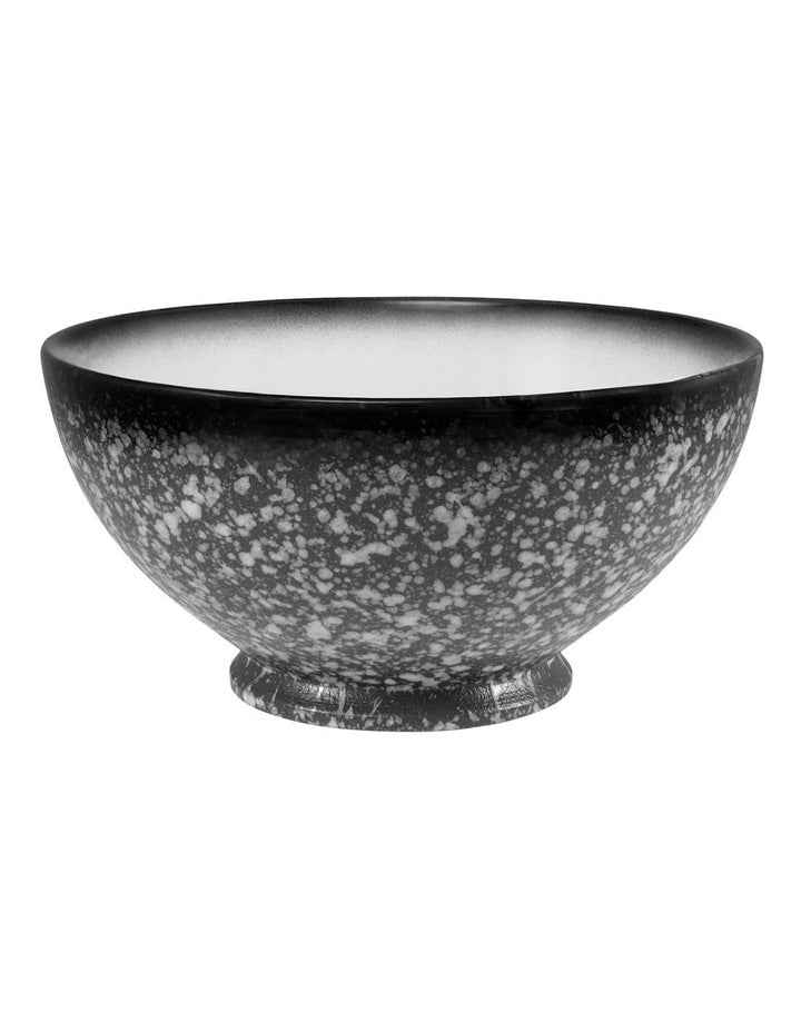 Caviar Granite Noodle Bowl 20x10cm in Black/White