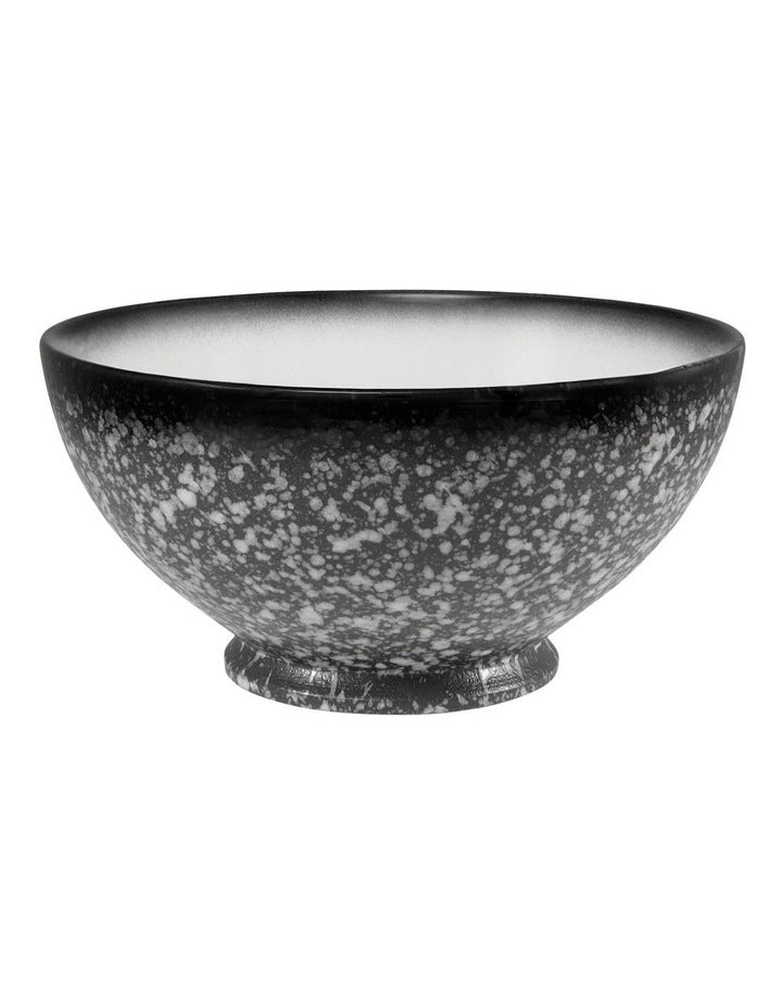 Caviar Granite Noodle Bowl 20x10cm in Black/White