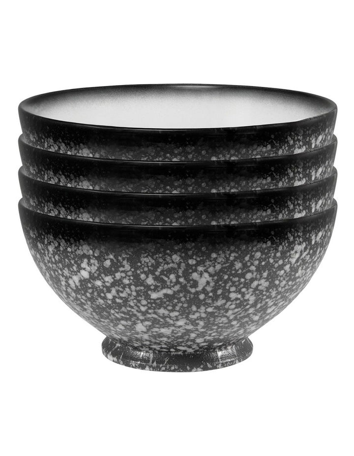Caviar Granite Noodle Bowl 20x10cm in Black/White