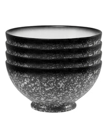 Caviar Granite Noodle Bowl 20x10cm in Black/White