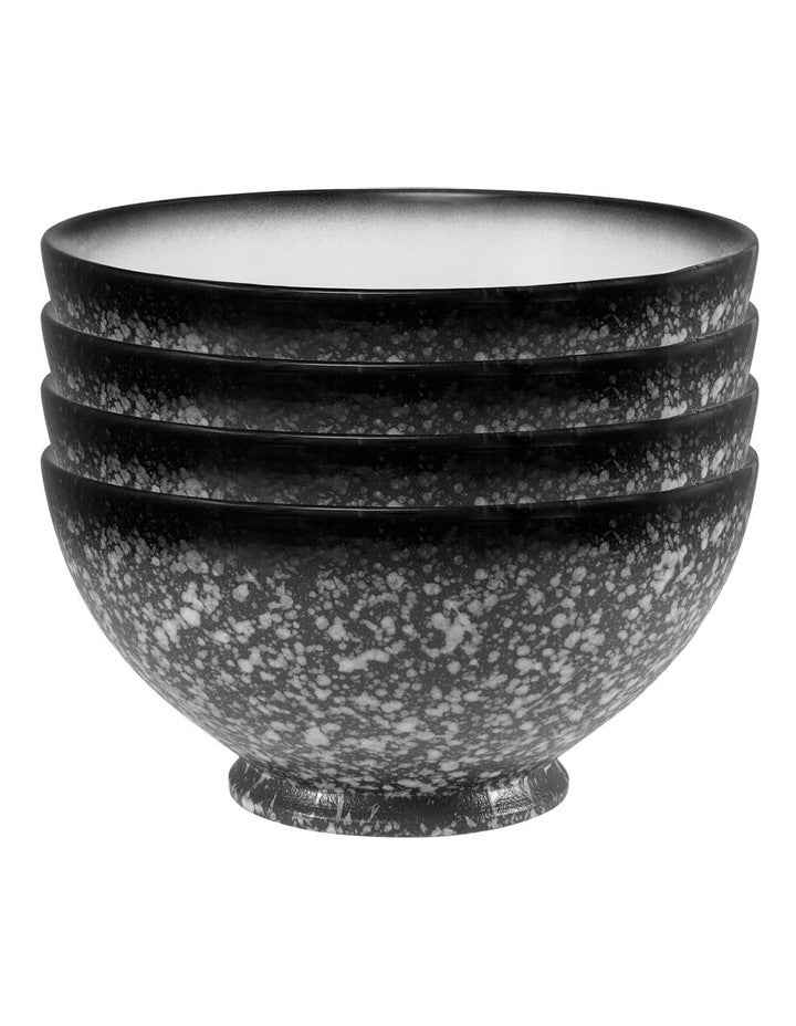 Caviar Granite Noodle Bowl 20x10cm in Black/White