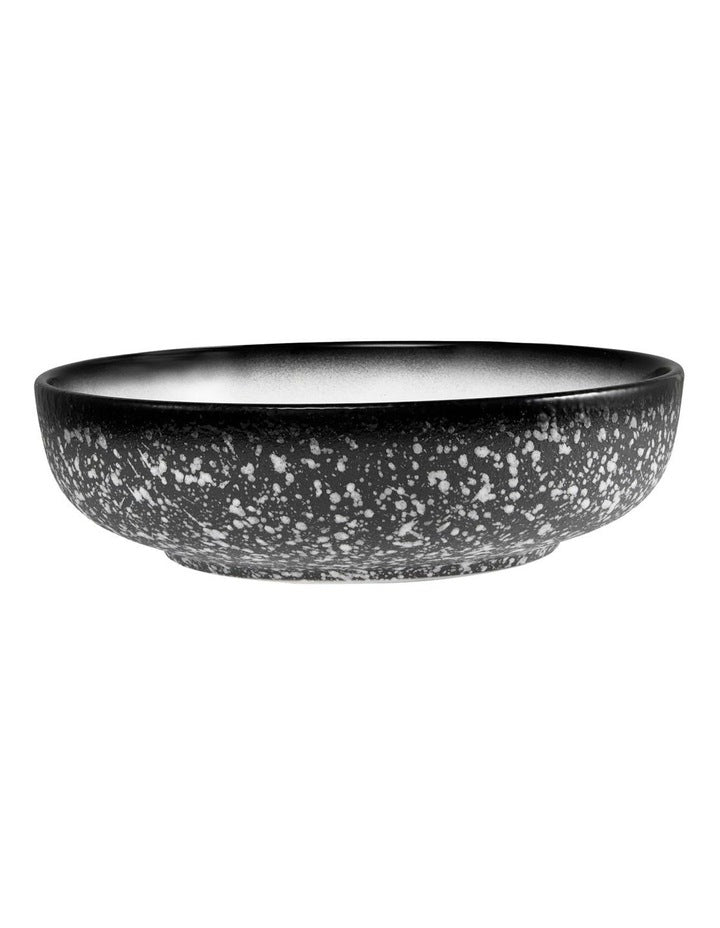 Caviar Granite Coupe Bowl 22x6cm in Black/White