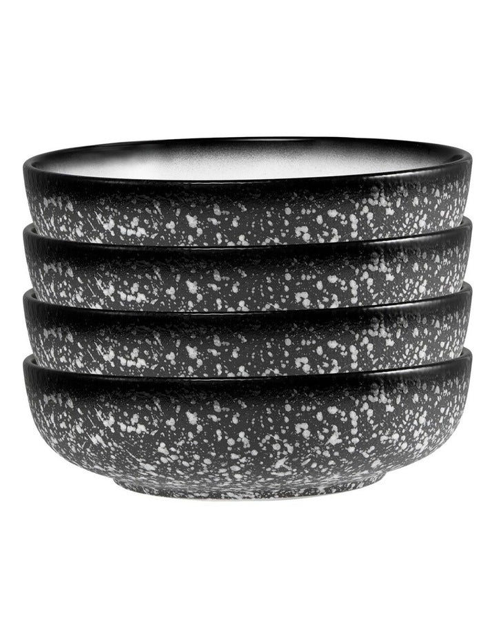 Caviar Granite Coupe Bowl 22x6cm in Black/White