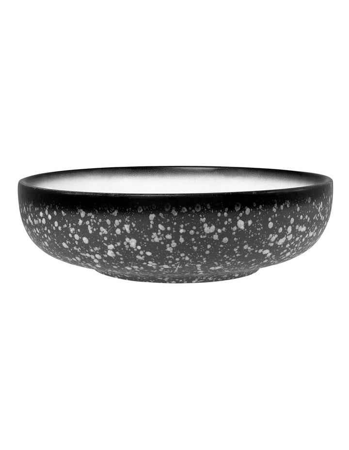 Caviar Granite Serving Bowl 27x8cm in Black/White