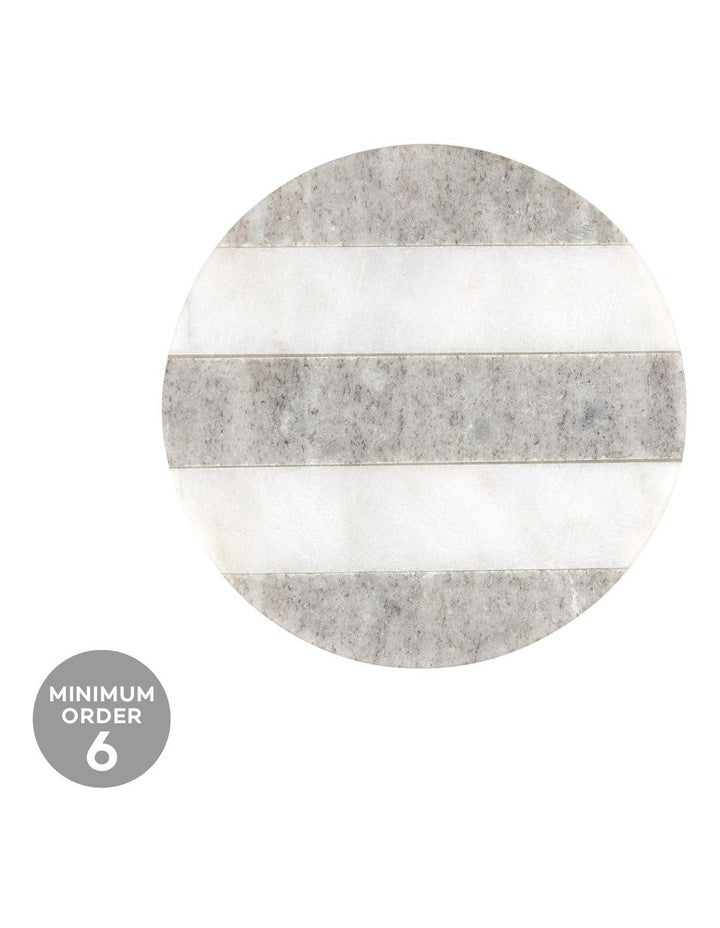 Coaster Collective Round Marble Coaster 10cm Beige Stripe