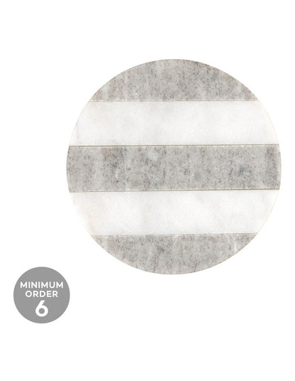 Coaster Collective Round Marble Coaster 10cm Beige Stripe