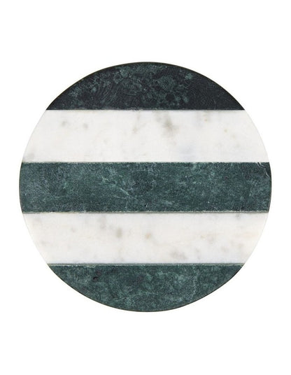 Coaster Collective Round Marble Coaster 10cm Green Stripe