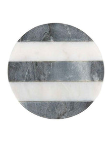 Coaster Collective Round Marble Coaster 10cm Charcoal Stripe
