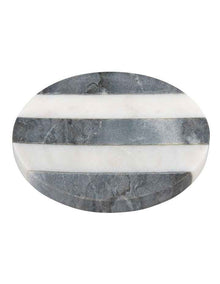 Coaster Collective Round Marble Coaster 10cm Charcoal Stripe