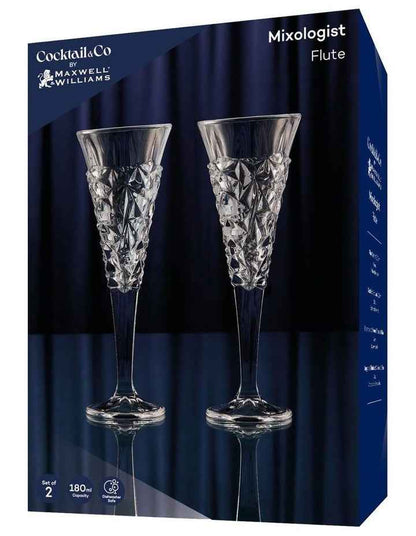 Cocktail & Co Mixologist Champagne Flute 180ML Set of 2 Karat Gift Boxed