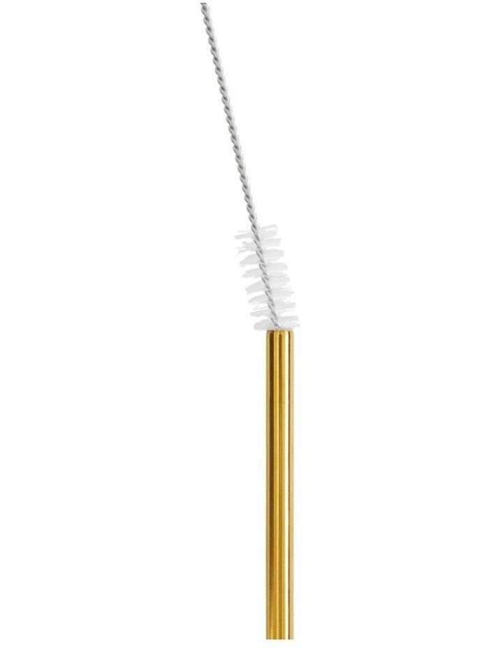 Cocktail & Co Reusable Cocktail Straw With Brush Set of 4 in Gold