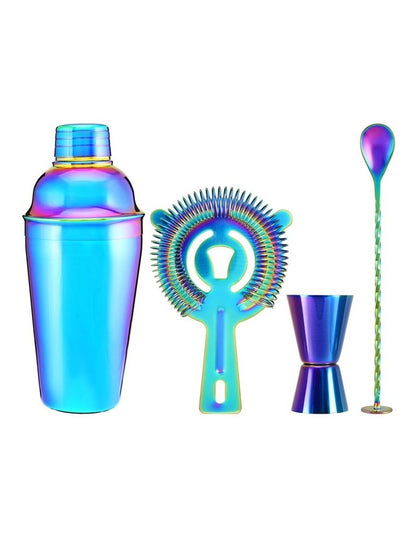 Cocktail & Co Prism Cocktail Shaker 4 Piece Set Gift Boxed in Rainbow