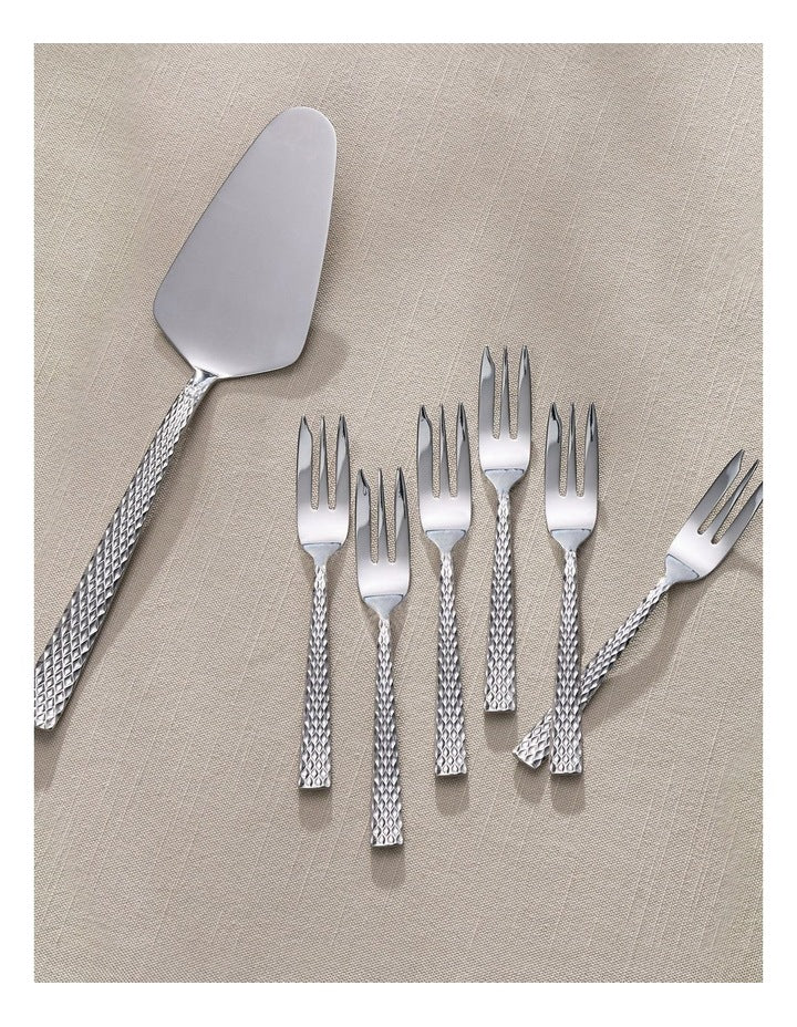 Diamonds Cake Server & Fork Set 7 Pieces Gift Boxed