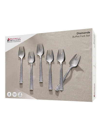 Diamonds Buffet Fork Set of 6 Pieces Gift Boxed