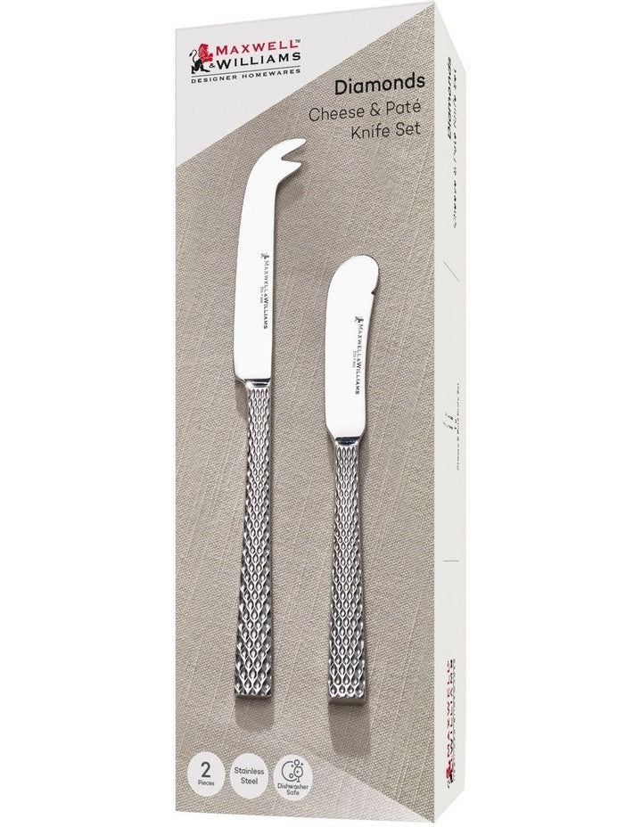 Diamonds Cheese & Pate Knife Set 2 Pieces Gift Boxed