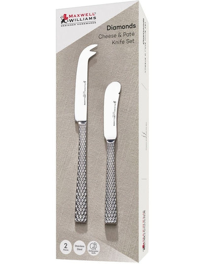 Diamonds Cheese & Pate Knife Set 2 Pieces Gift Boxed