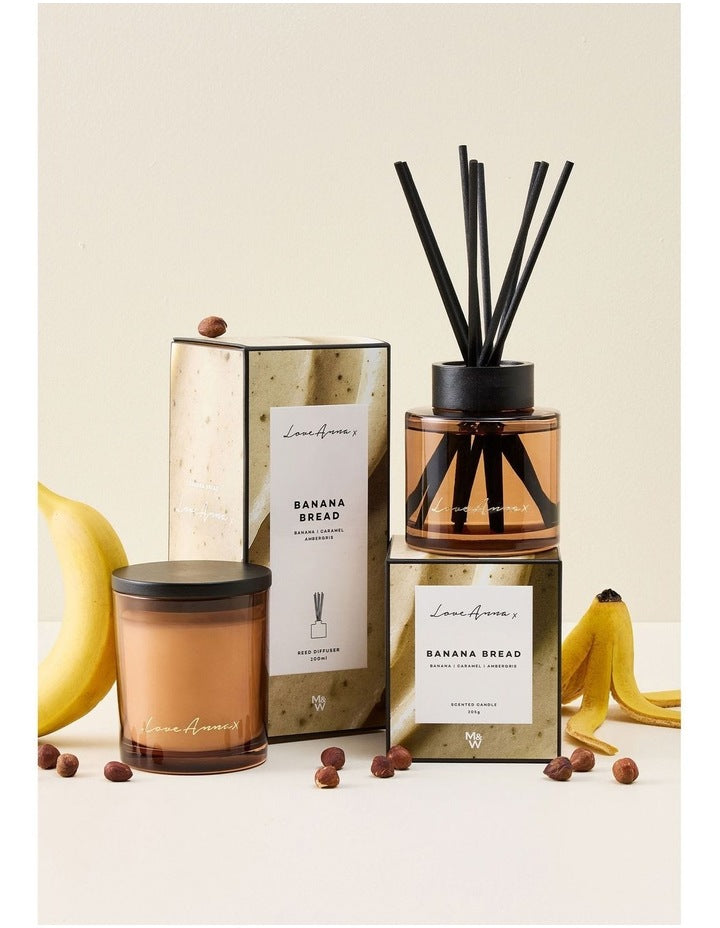 Kitchen Delights Fragrance Candle 205g Banana Bread Gift Boxed