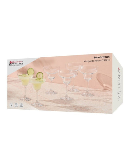 Manhattan Margarita Glass 290ml Set of 6 Gift Boxed