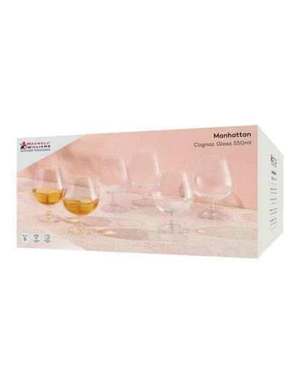 Manhattan Cognac Glass 550ml Set of 6 Gift Boxed