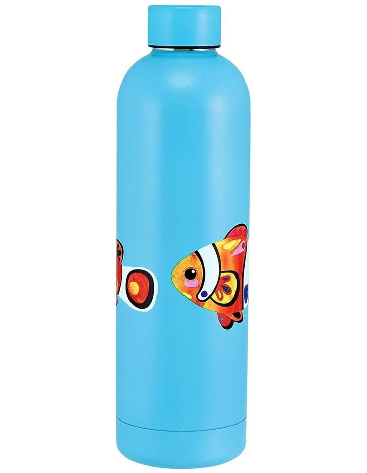 Pete Cromer Ozzie Ocean Double Wall Insulated Bottle 750ml Clown Fish in Blue
