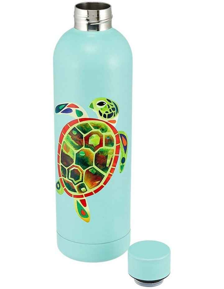 Pete Cromer Ozzie Ocean Double Wall Insulated Bottle 750ml Green Turtle in Turquoise
