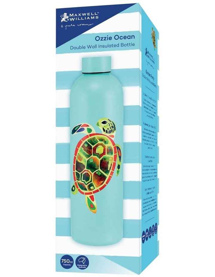 Pete Cromer Ozzie Ocean Double Wall Insulated Bottle 750ml Green Turtle in Turquoise