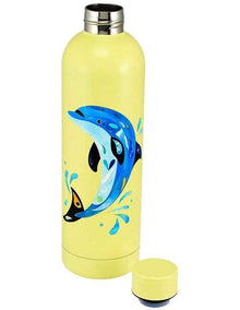 Pete Cromer Ozzie Ocean Double Wall Insulated Bottle 750ml Dolphin in Yellow