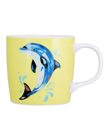 Pete Cromer Ozzie Ocean Mug 370ml Dolphin Gift Boxed in Yellow