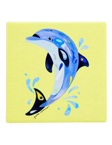 Pete Cromer Ozzie Ocean Ceramic Square Coaster 9.5cm Dolphin