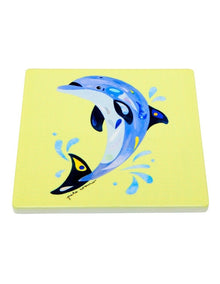 Pete Cromer Ozzie Ocean Ceramic Square Coaster 9.5cm Dolphin