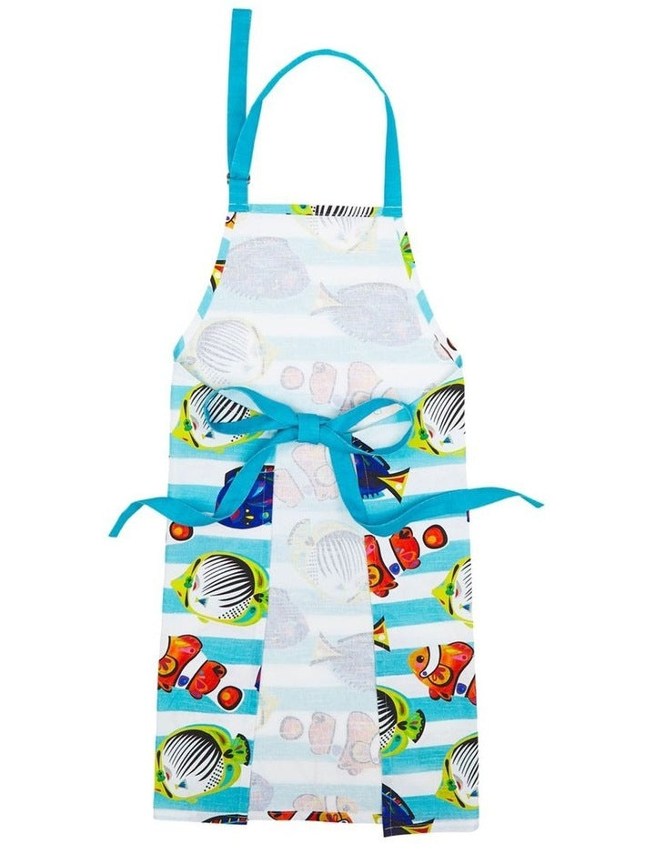Pete Cromer Ozzie Ocean Cotton Apron 70x80cm in Blue