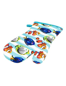 Pete Cromer Ozzie Ocean Cotton Oven Glove in Blue