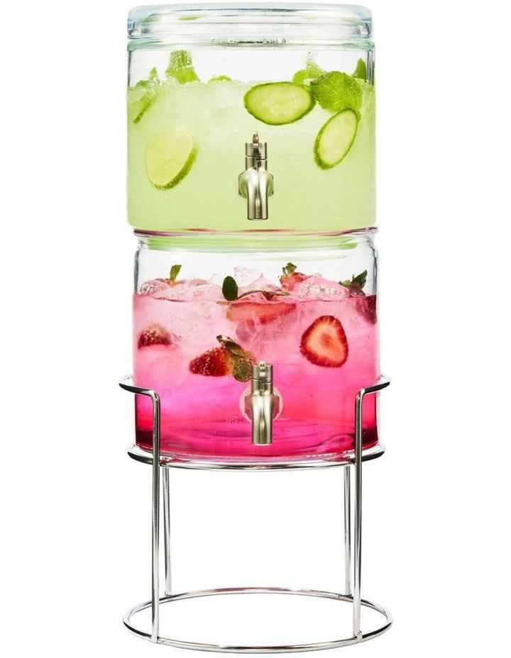 Refresh Dual Beverage Dispenser With Stand 3.8L in Clear