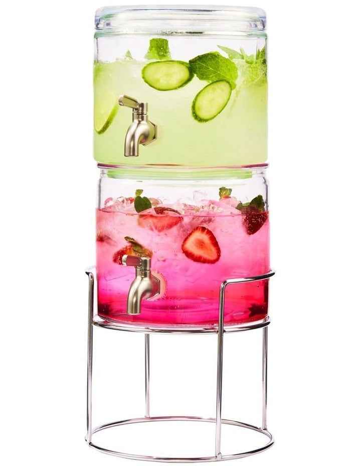 Refresh Dual Beverage Dispenser With Stand 3.8L in Clear