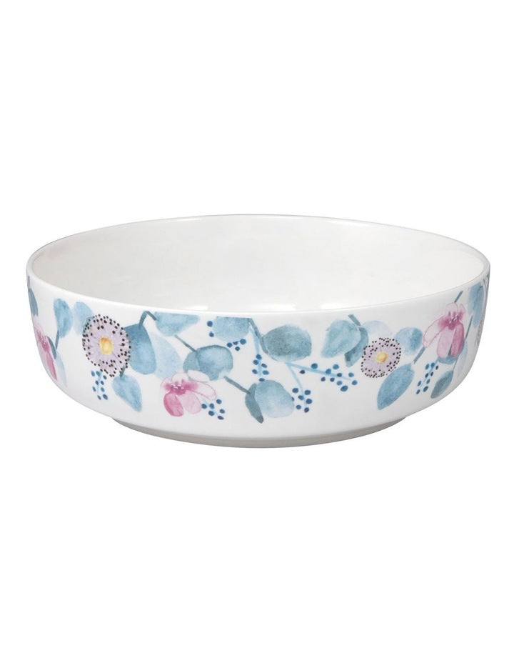 Royal Botanic Gardens Eucalyptus Bloom Round Serving Bowl 25x8cm Gift Boxed in White