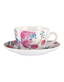 Royal Botanic Gardens Eucalyptus Bloom Coupe Demi Cup and Saucer 100ml in White