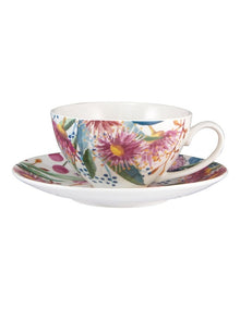 Royal Botanic Gardens Eucalyptus Bloom Coupe Cup and Saucer 200ml in White
