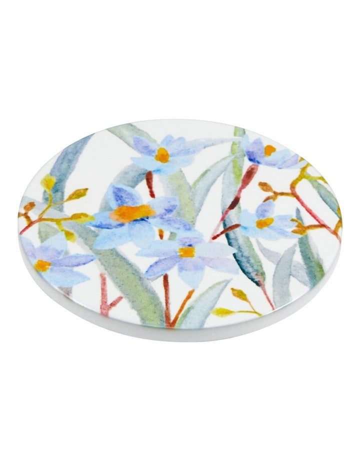 Royal Botanic Gardens Eucalyptus Bloom Ceramic Coaster 10cm Set of 4 in Multi