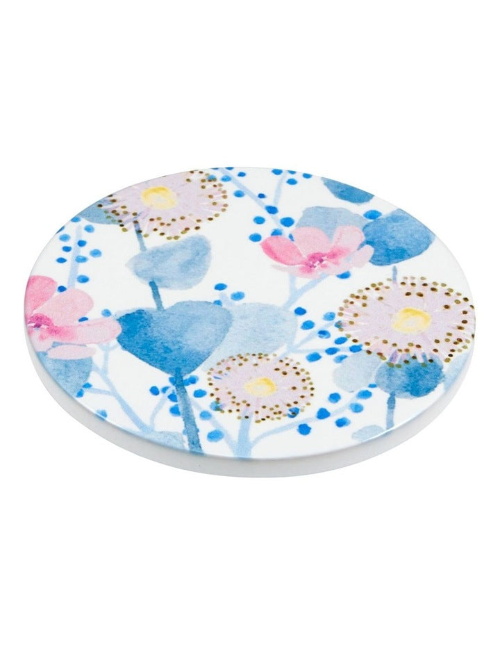 Royal Botanic Gardens Eucalyptus Bloom Ceramic Coaster 10cm Set of 4 in Multi