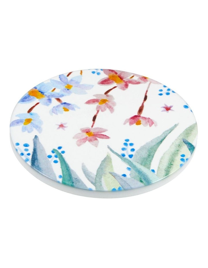 Royal Botanic Gardens Eucalyptus Bloom Ceramic Coaster 10cm Set of 4 in Multi