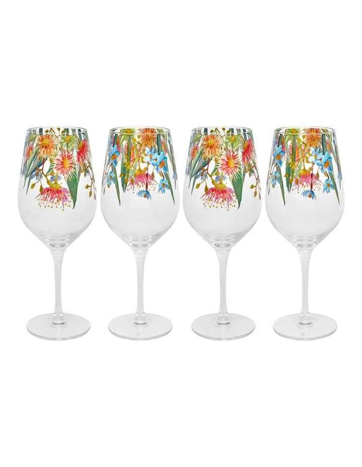 Royal Botanic Gardens Eucalyptus Bloom Wine Glass 500ml Set of 4 Gift Boxed