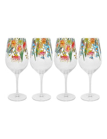 Royal Botanic Gardens Eucalyptus Bloom Wine Glass 500ml Set of 4 Gift Boxed