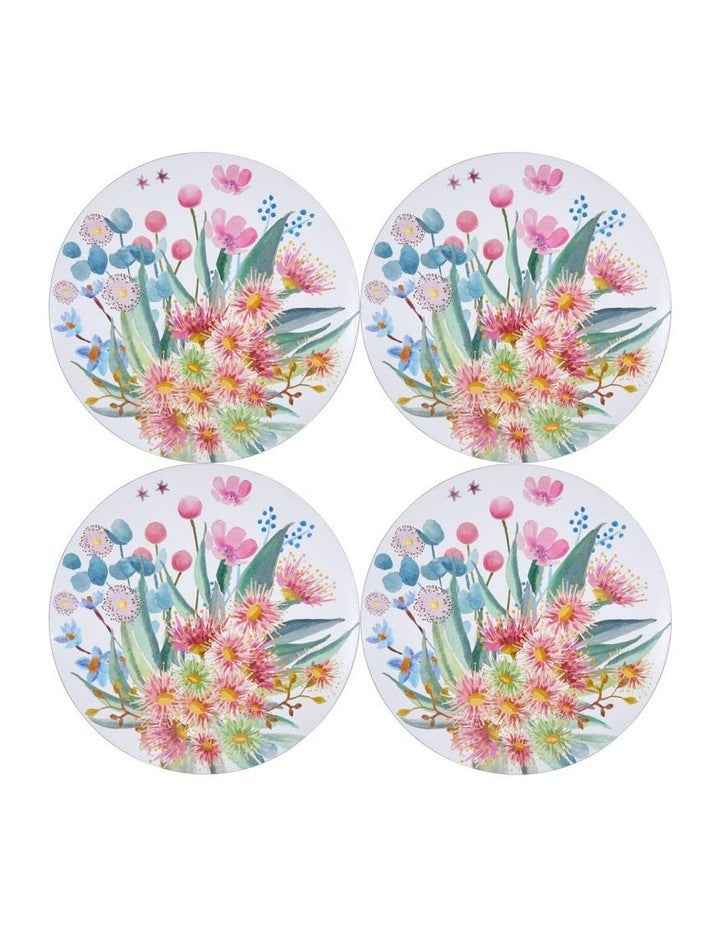 Royal Botanic Gardens Eucalyptus Bloom Round Cork Back Placemat 32cm Set of 4 Gift Boxed