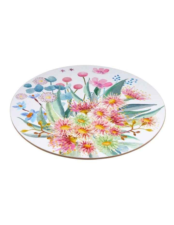 Royal Botanic Gardens Eucalyptus Bloom Round Cork Back Placemat 32cm Set of 4 Gift Boxed