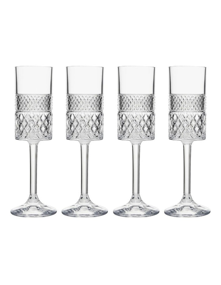 Speakeasy Flute Glass 190ml Set of 4 in Clear