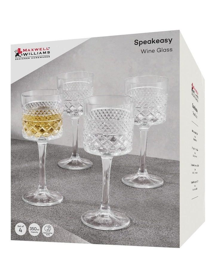 Speakeasy Wine Glass 350ml Set of 4 Gift Boxed