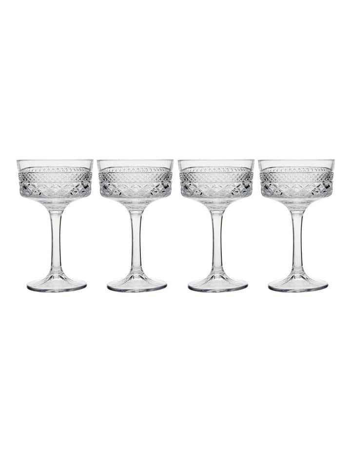 Speakeasy Coupe Glass 280ml Set of 4 Gift Boxed in Clear