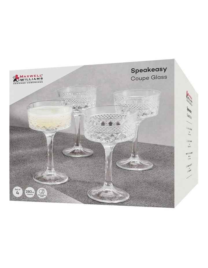 Speakeasy Coupe Glass 280ml Set of 4 Gift Boxed in Clear