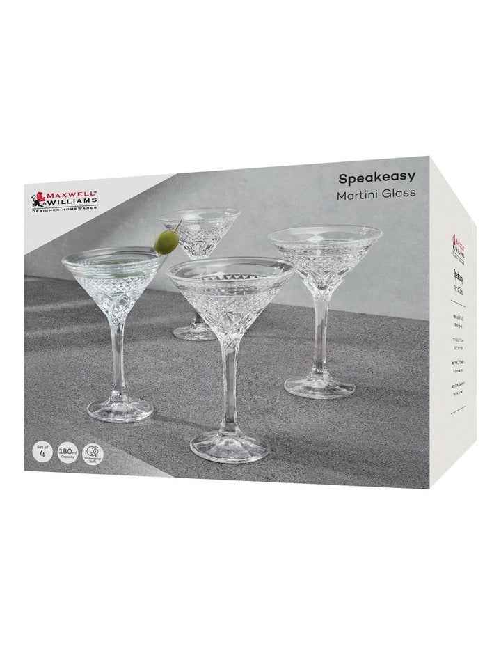 Speakeasy Martini Glass 180ml Set of 4 Gift Boxed in Clear