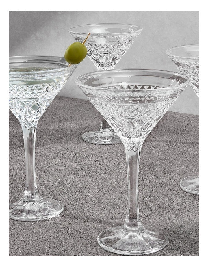 Speakeasy Martini Glass 180ml Set of 4 Gift Boxed in Clear